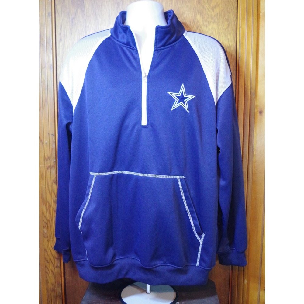 Dallas Cowboys Authentic Mens 3XL Quarter Zip Pullover Navy Blue Star Logo